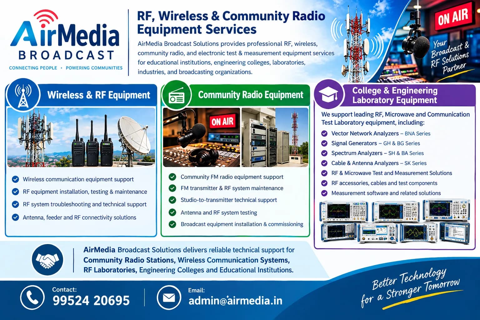 AIRMEDIA BROADCAST RF, Wireless & Community Radio Equipment Services - AIRMEDIA