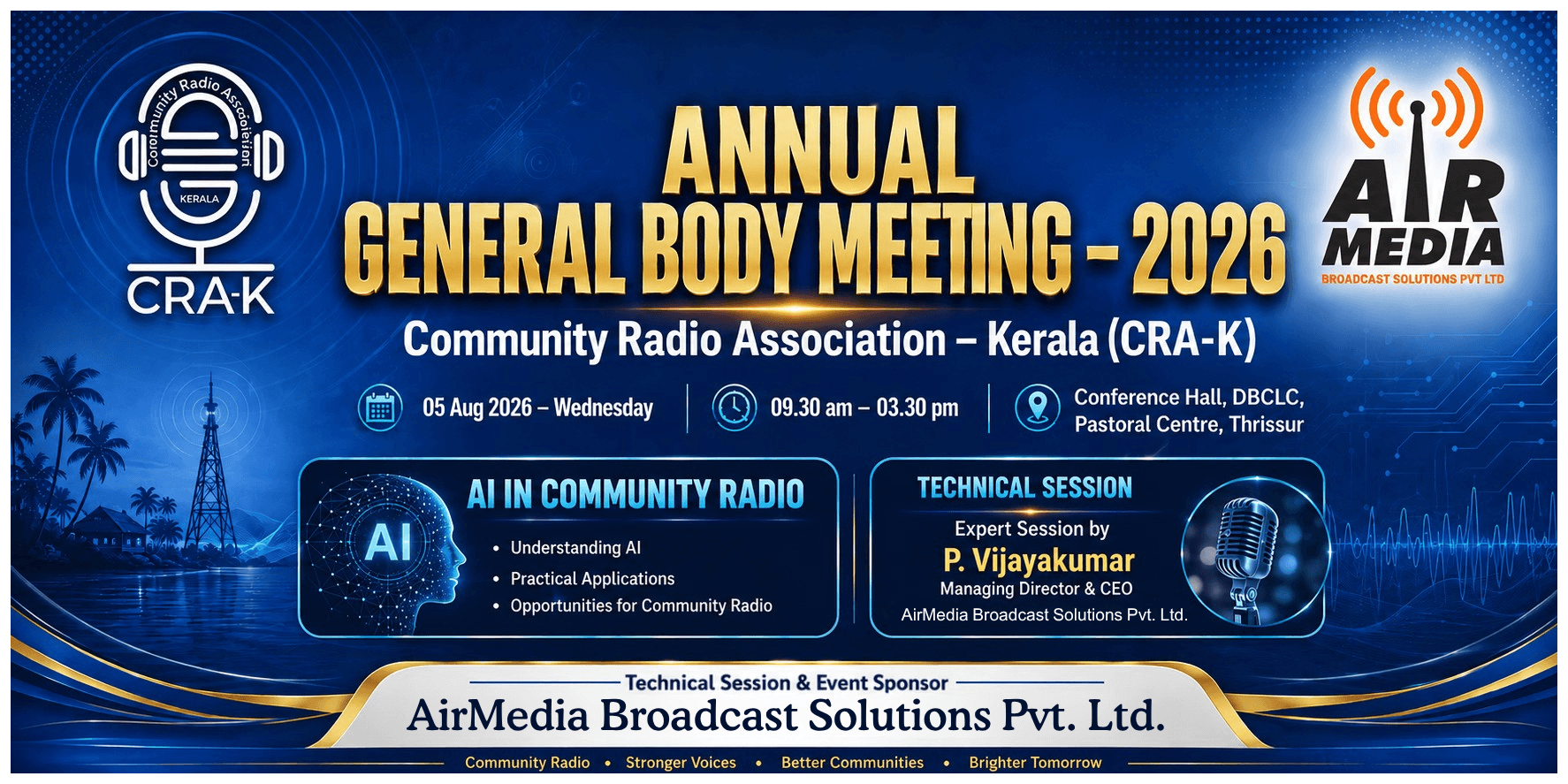 Association of Community Radios in Kerala (CRA-K) - Annual General Body Meeting – 2026