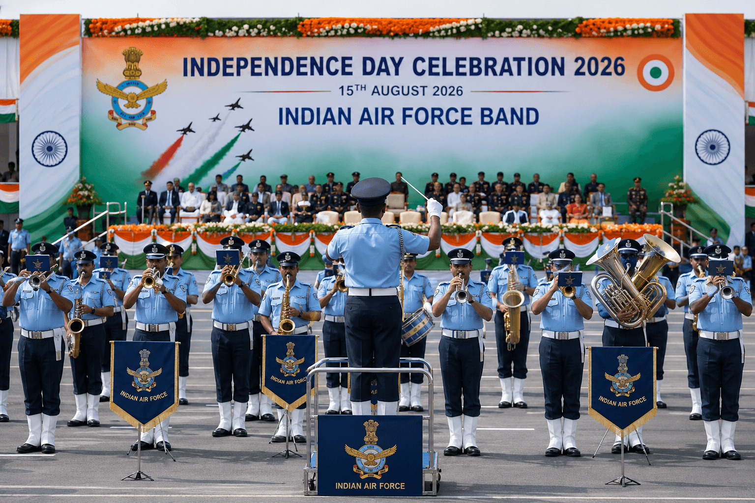 INDIAN AIR FORCE BAND PERFORMANCE DURING INDEPENDENCE DAY CELEBRATION 2026