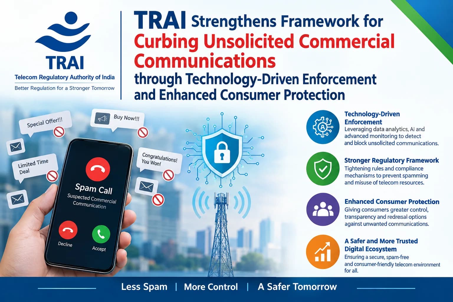 TRAI Strengthens Framework for Curbing Unsolicited Commercial Communications through Technology-Driven Enforcement and Enhanced Consumer Protection