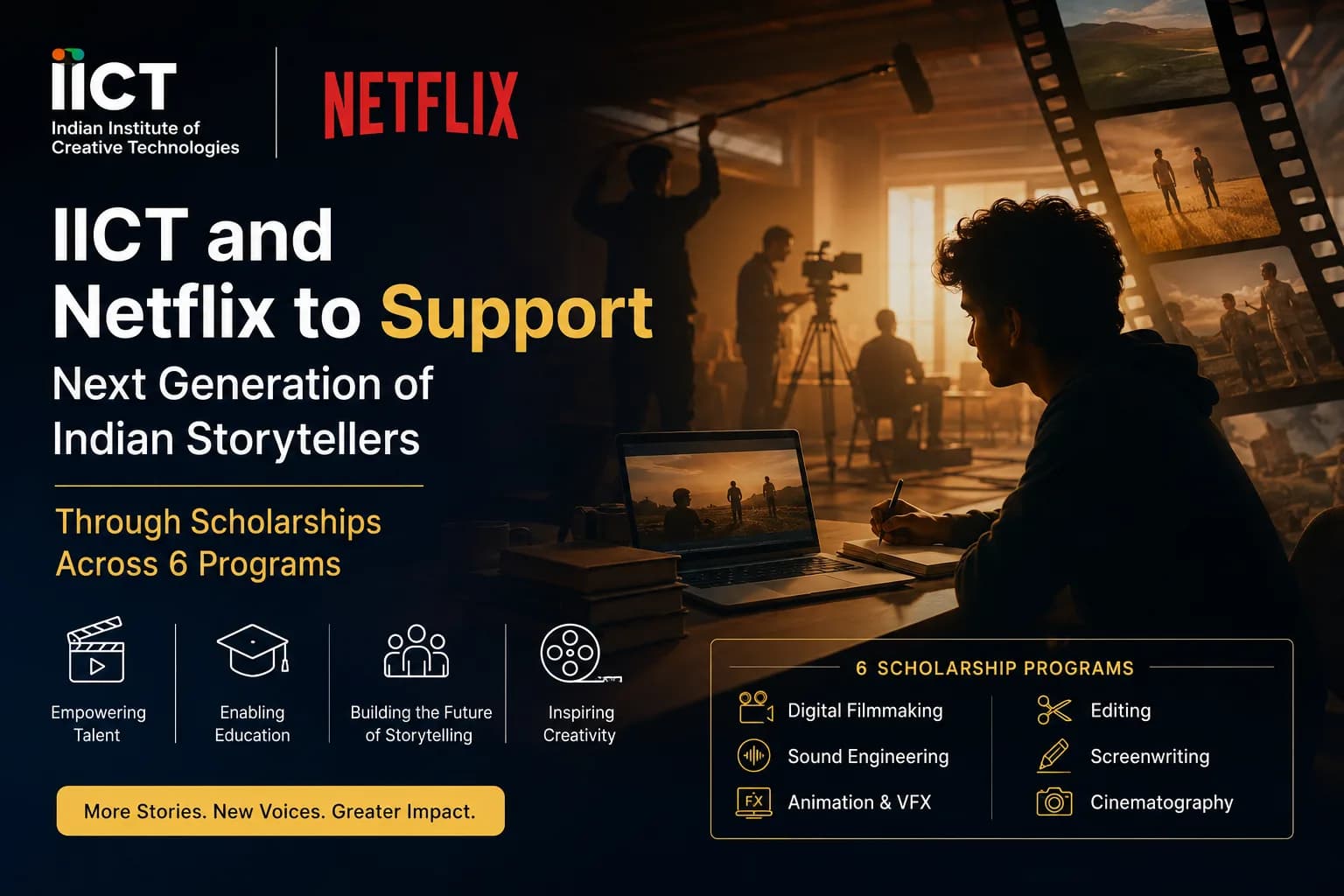 IICT and Netflix to Support Next Generation of Indian Storytellers Through Scholarships Across 6 Programs