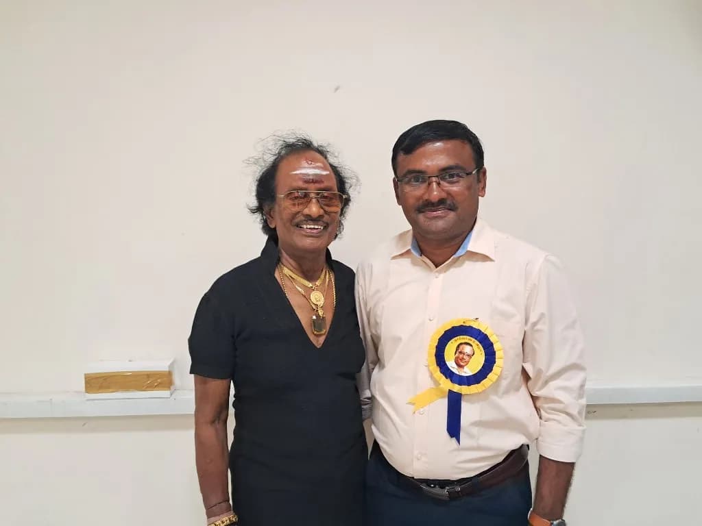 P. Vijayakumar with a celebrity guest at an event