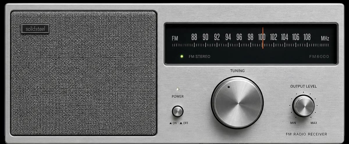FM radio receiver tuned to live stations