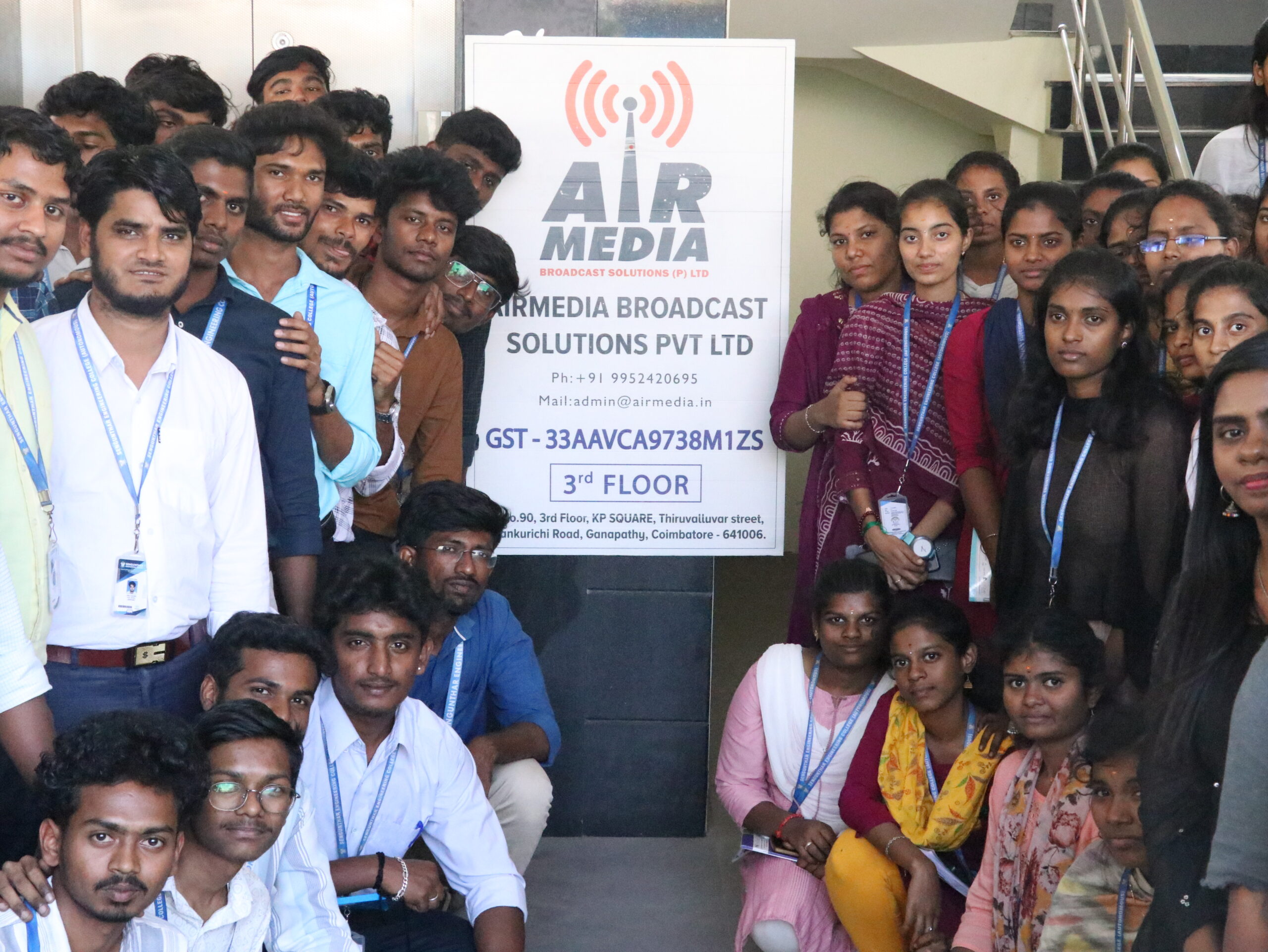 Tiruchengode Sengunthar Engineering College Students Industrial visited to Airmedia Broadcast